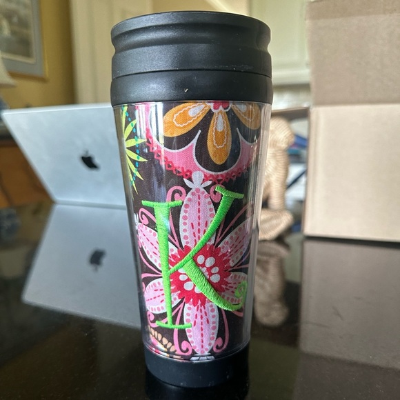 None Other - “K” Monogram Travel Coffee Mug
